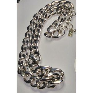 14th & Union Heavy Thick Silver Tone Chain Choker Men Women Chunky Designer
